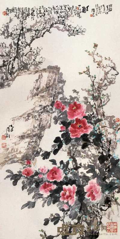 宋雨桂 花卉 立轴 56×114cm